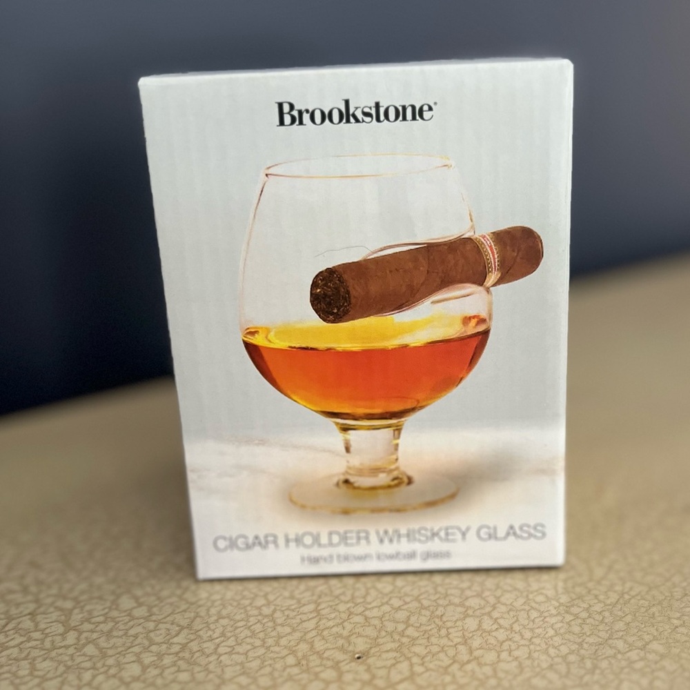 Brookstone Cigar Holder Whiskey Glass